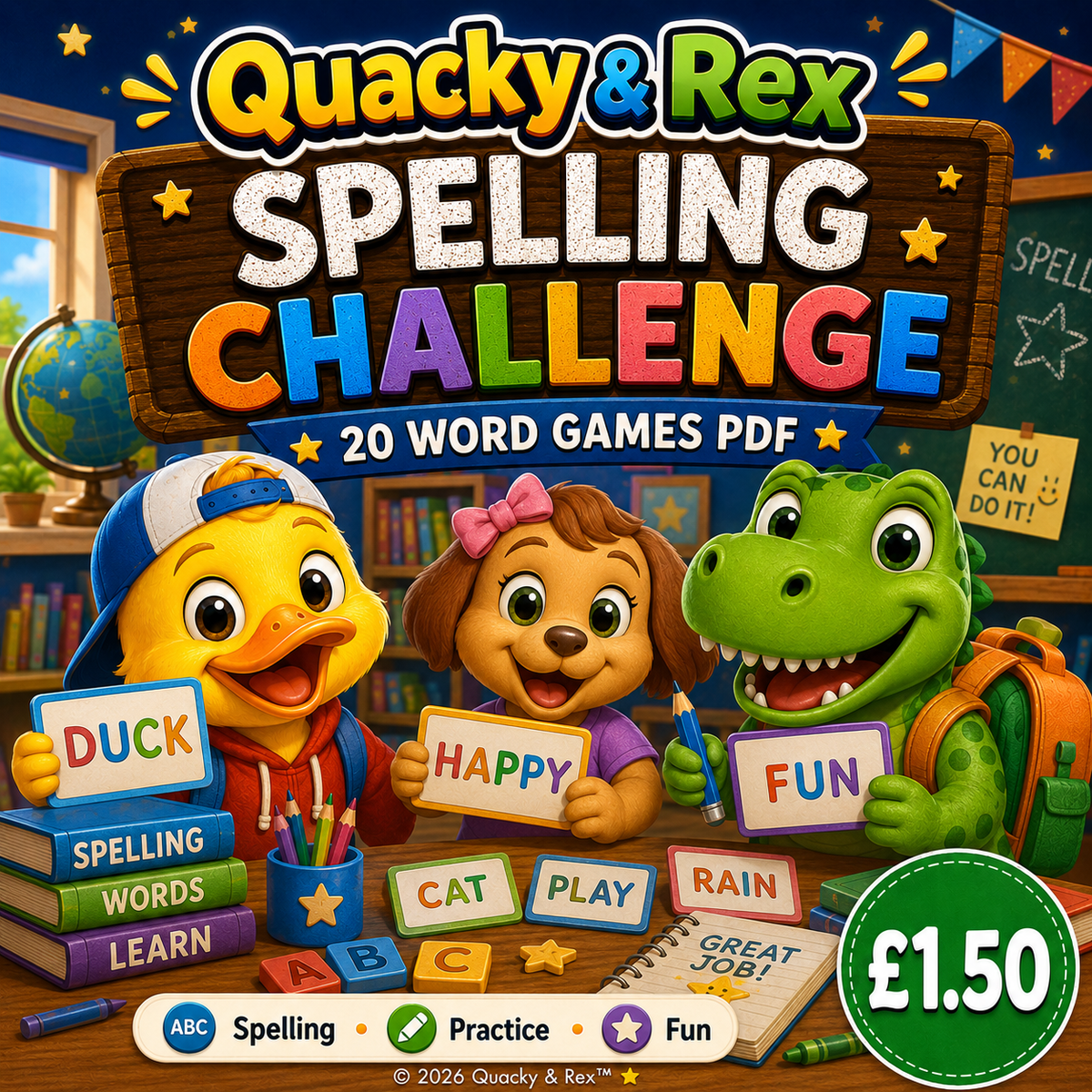 Quacky & Rex Spelling Challenge