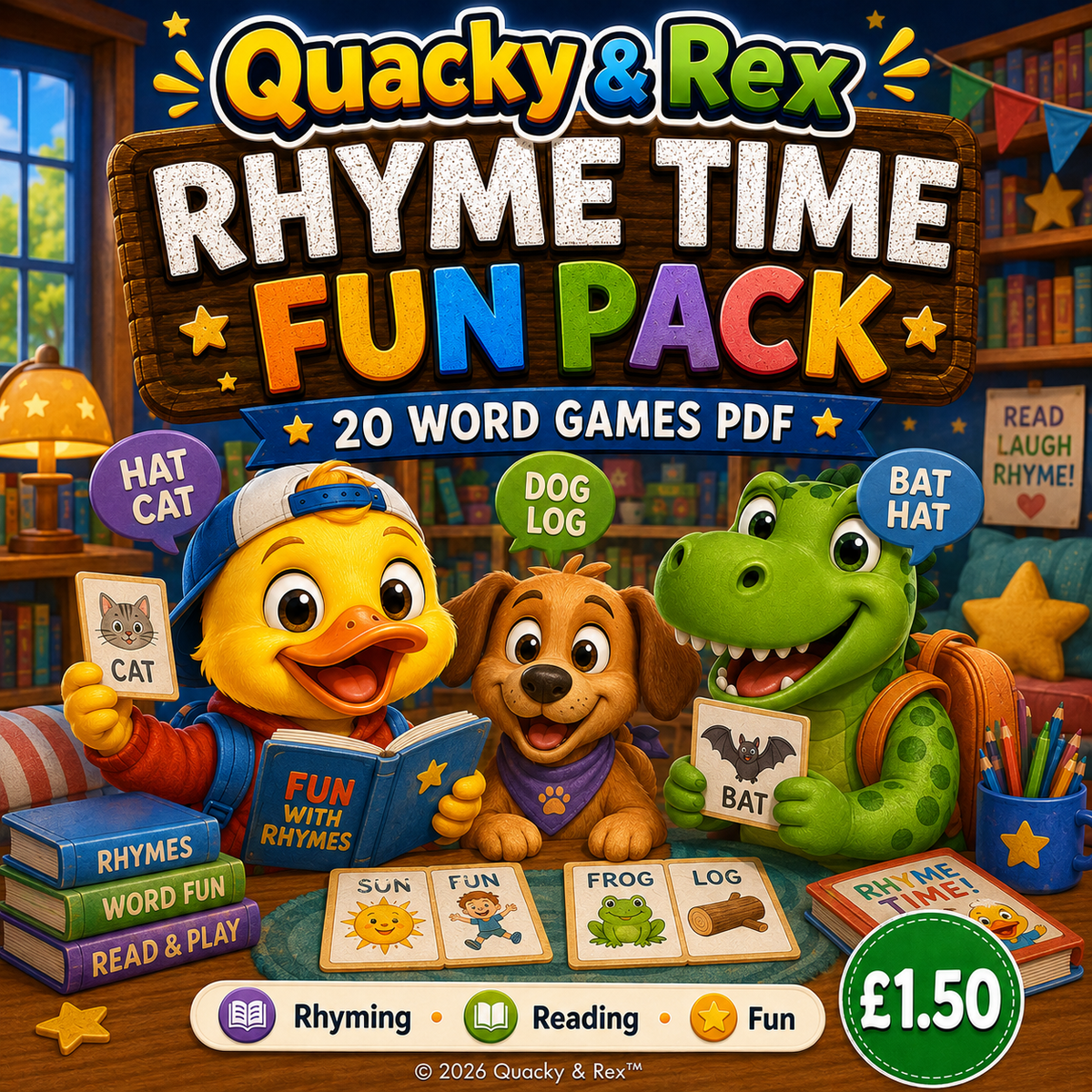 Quacky & Rex Rhyme Time Fun Pack
