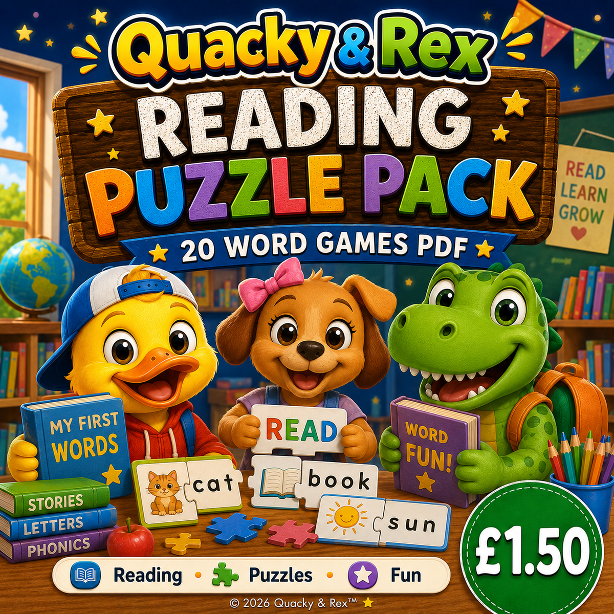Quacky & Rex Reading Puzzle Pack