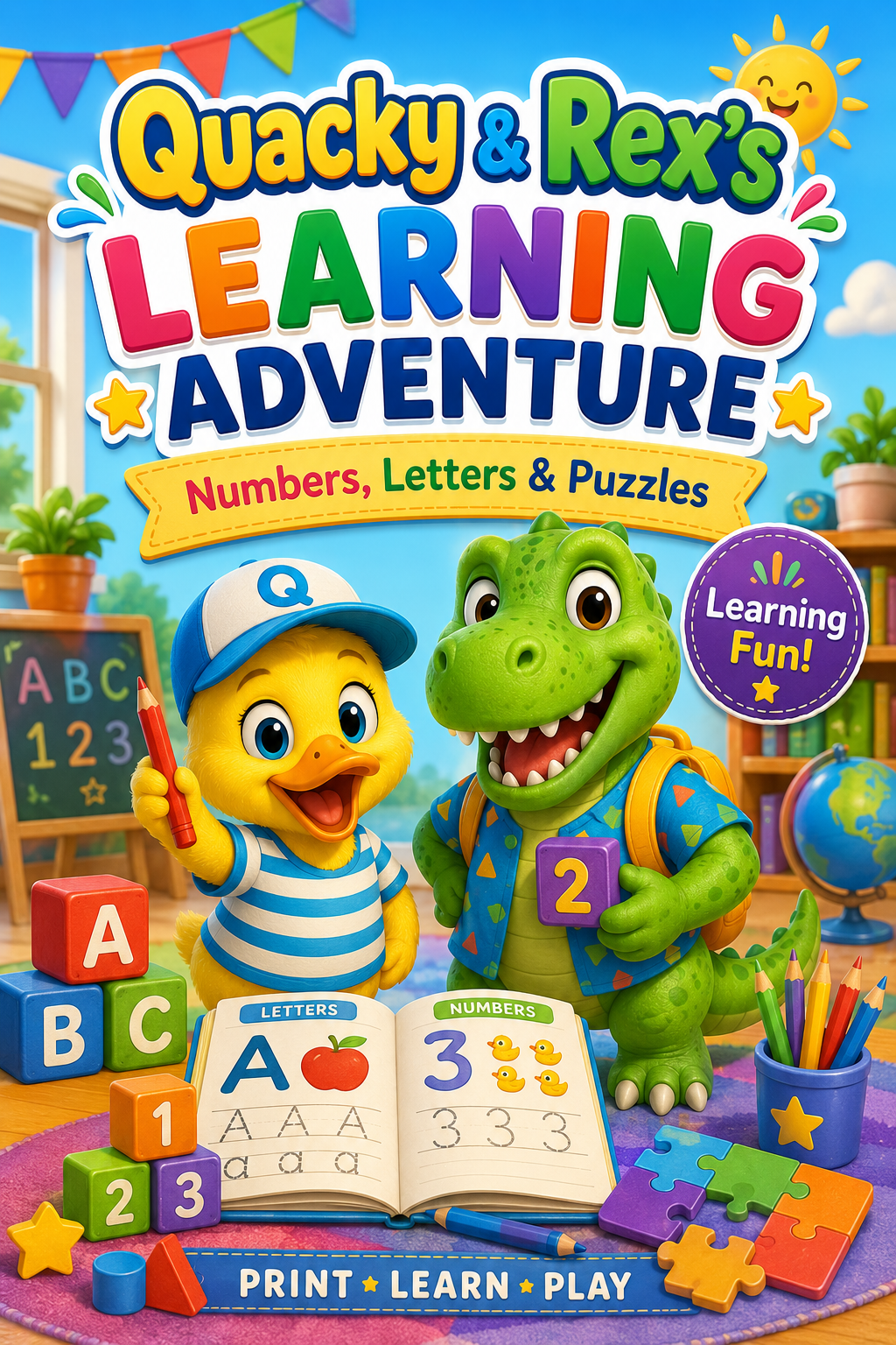 Quacky & Rex's Learning Adventure — Numbers, Letters & Puzzles