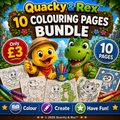 Quacky & Rex™ 10-Page Colouring Bundle