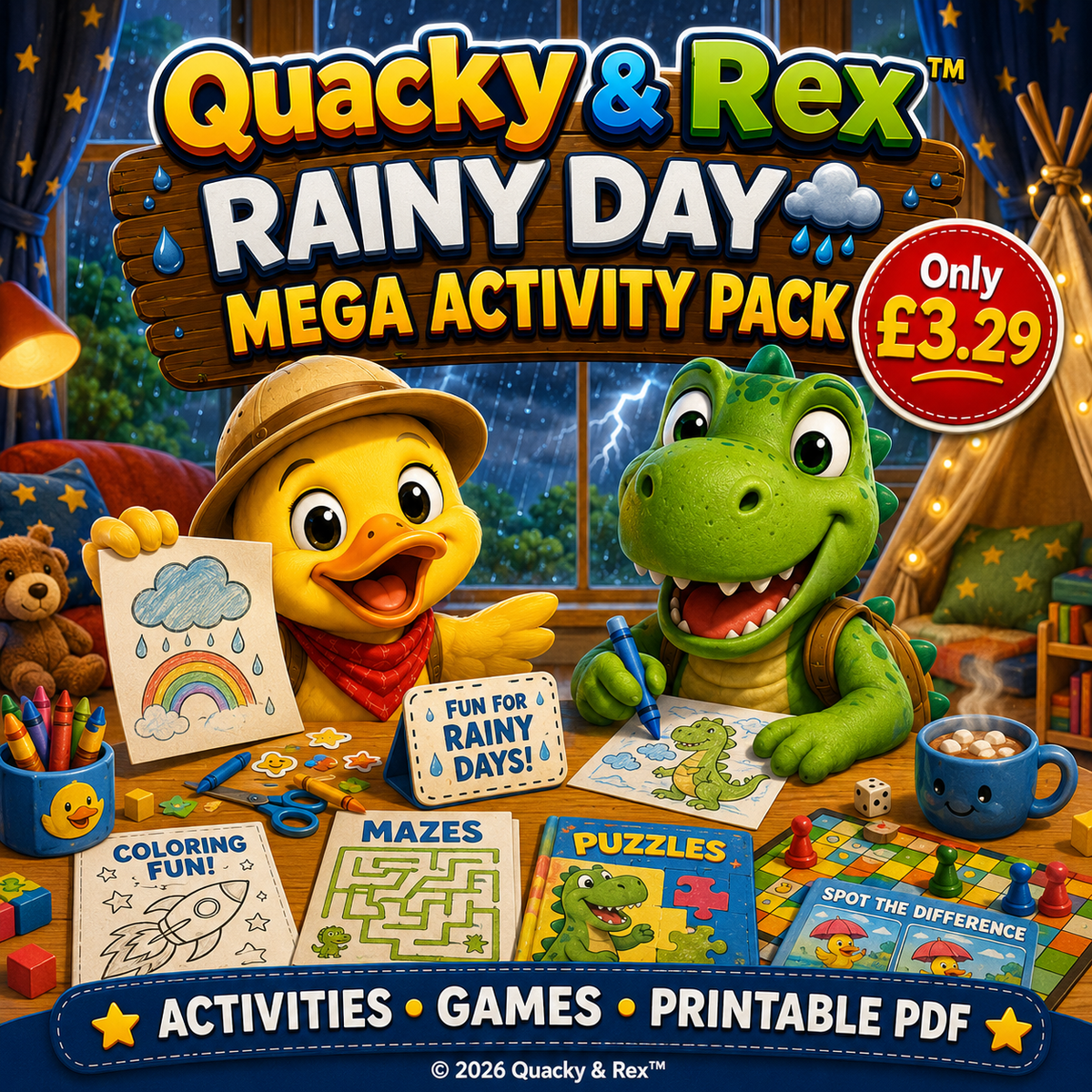 Quacky & Rex Rainy Day Mega Activity Pack