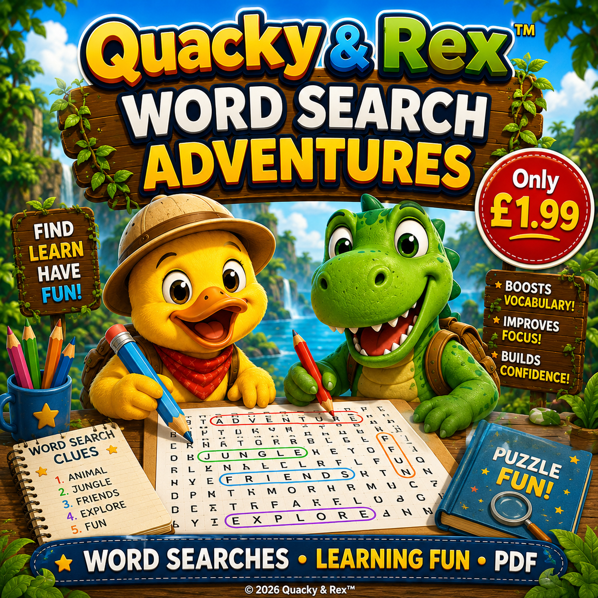 Quacky & Rex WORD SEARCH ADVENTURES