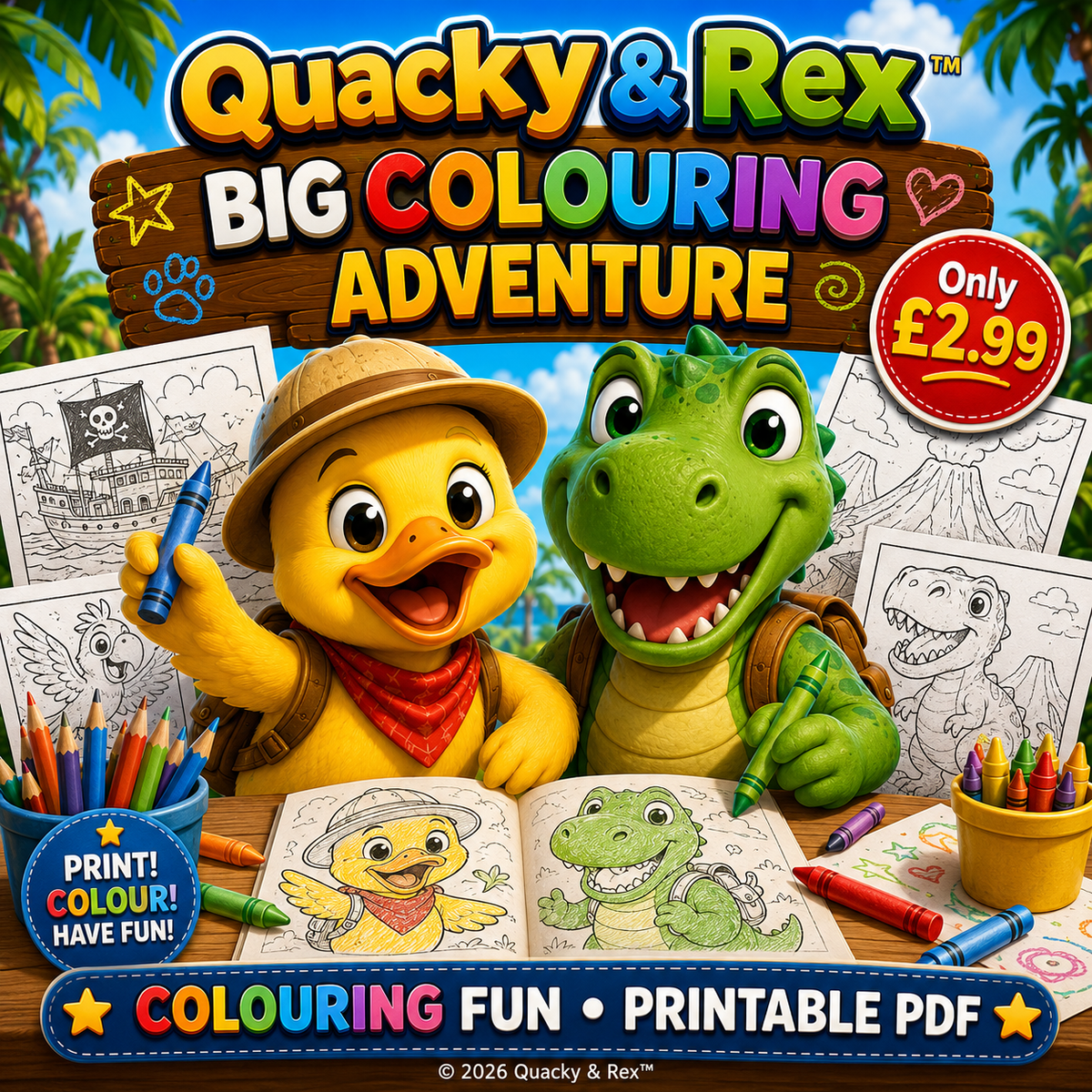 Quacky & Rex's Big Colouring Adventure