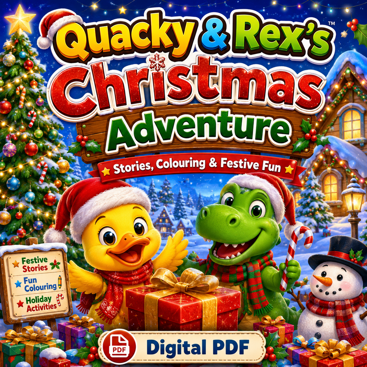 Quacky & Rex's Christmas Adventure — Stories, Colouring & Festive Fun