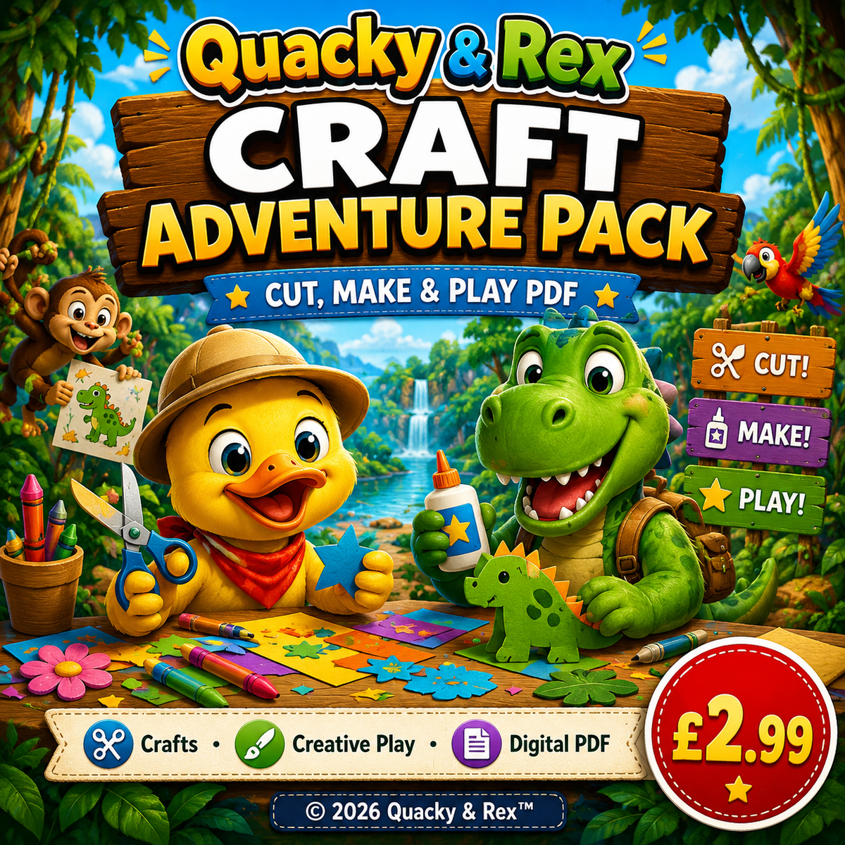 ✂️ Quacky & Rex Craft Adventure Pack – Cut, Make & Play PDF