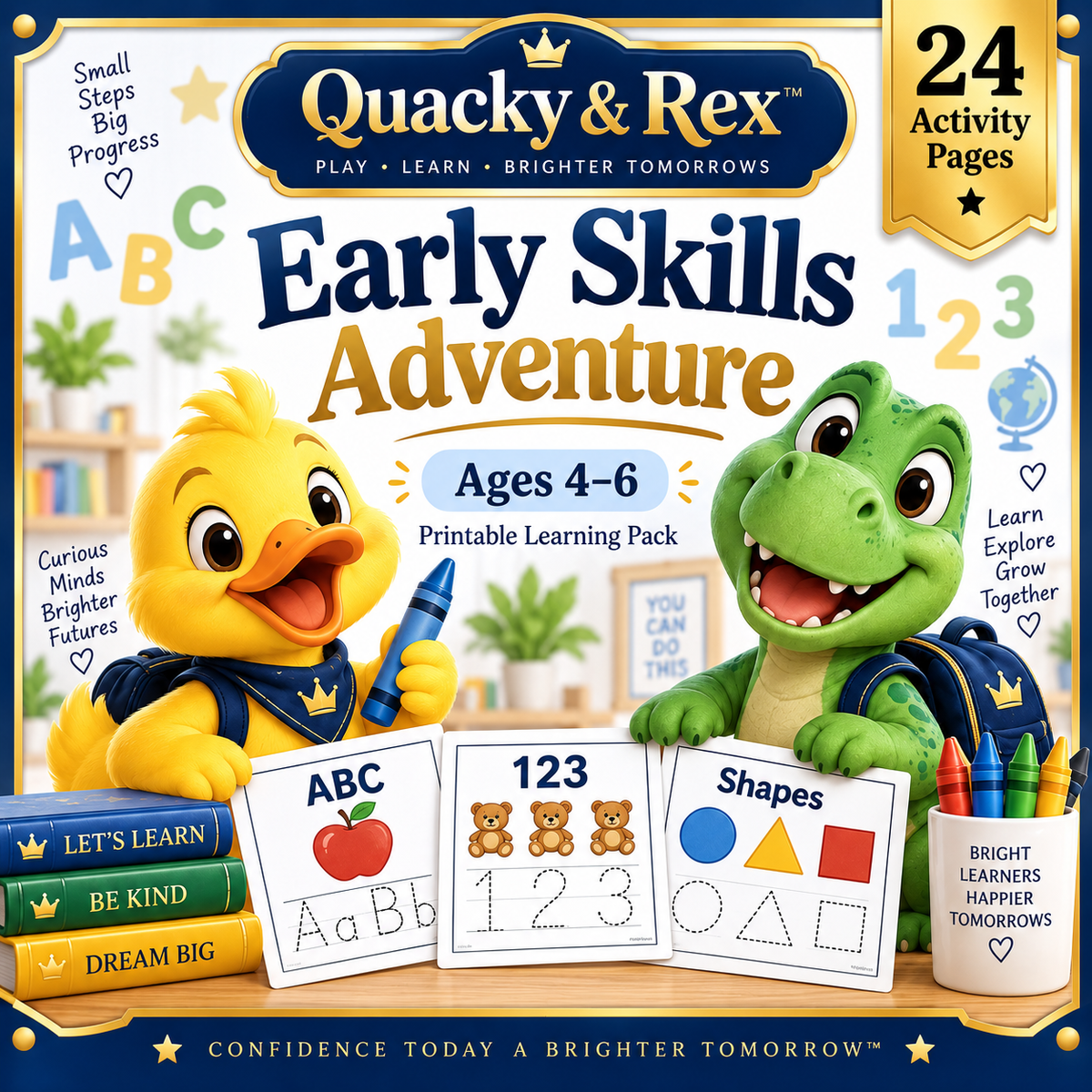 Quacky & Rex™ Early Skills Adventure — Ages 4–6