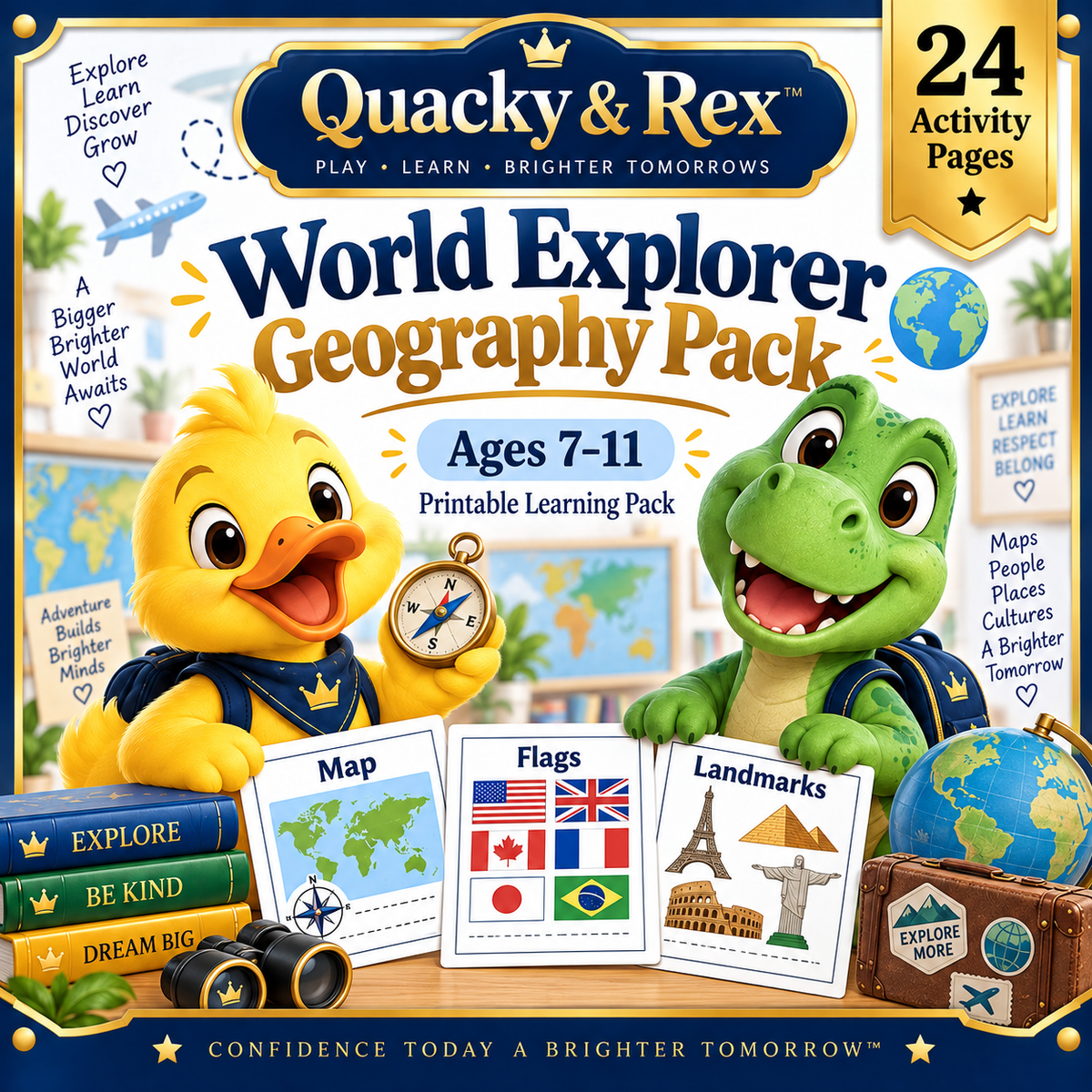 Quacky & Rex™ World Explorer Geography Pack