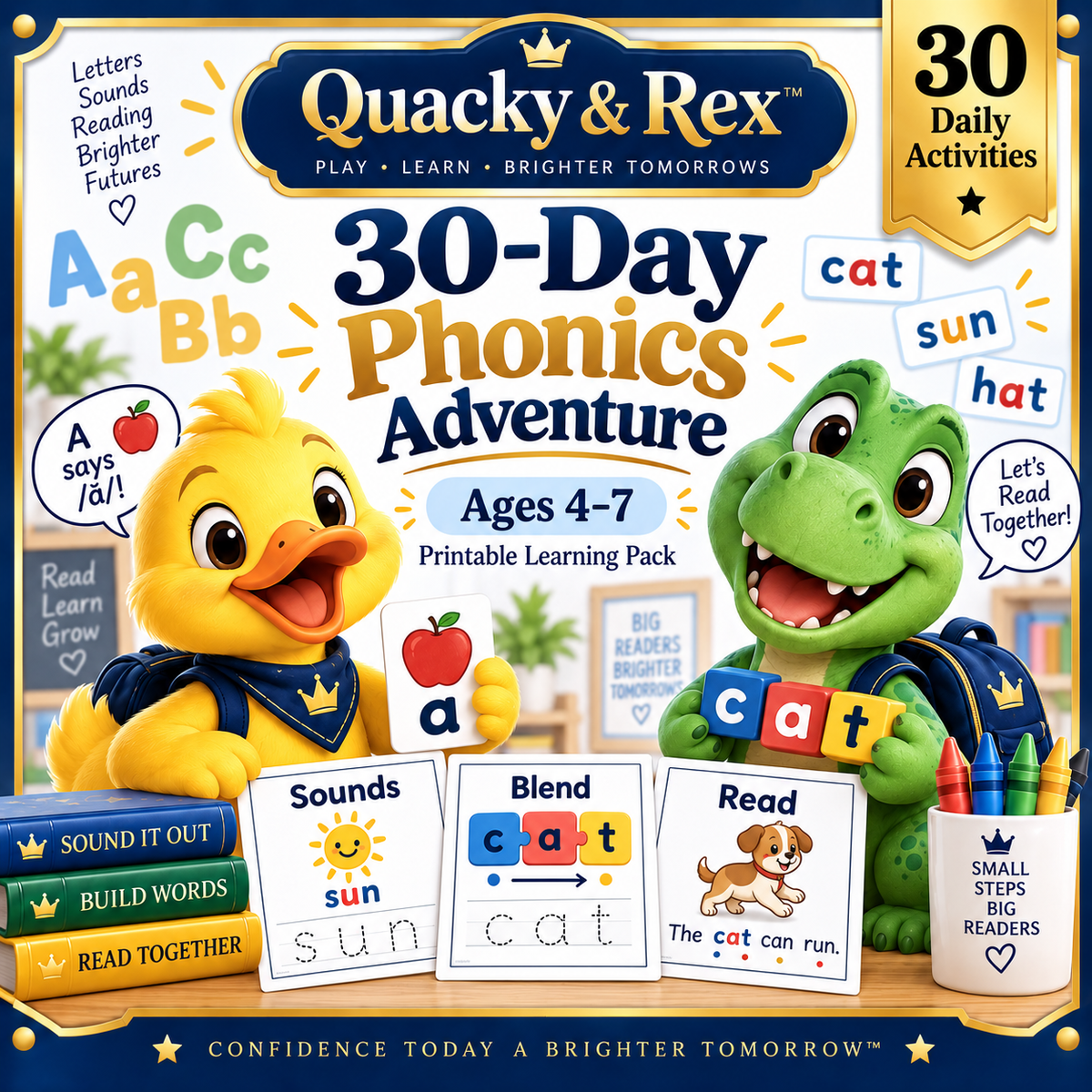 Quacky & Rex™ 30-Day Phonics Adventure