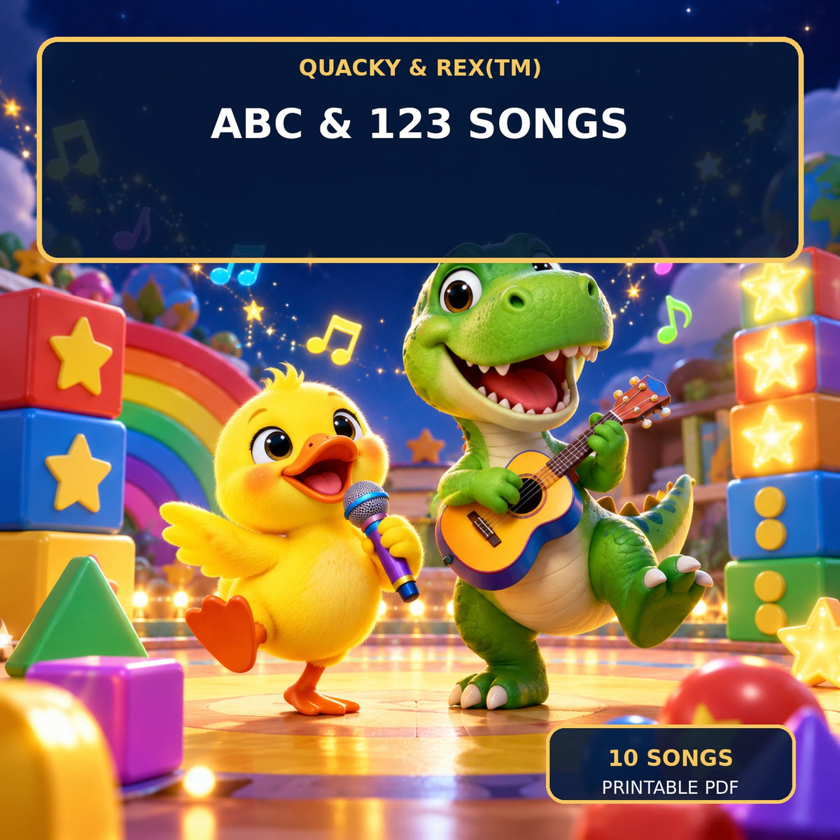 🔤 Quacky & Rex™ ABC & 123 Songs — 10 Original Songs