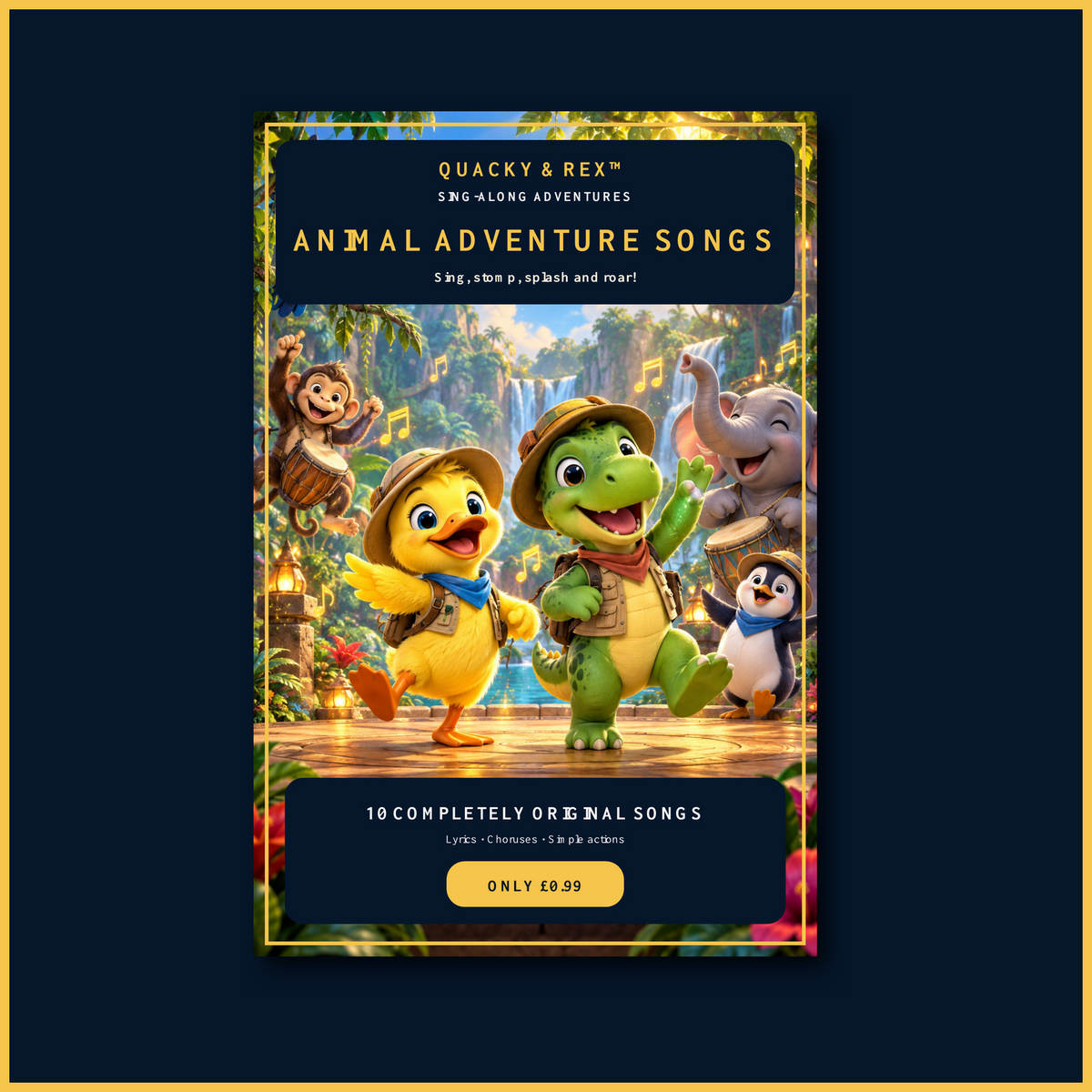 Quacky and Rex Animal Adventure Songs - 10 original children's songs