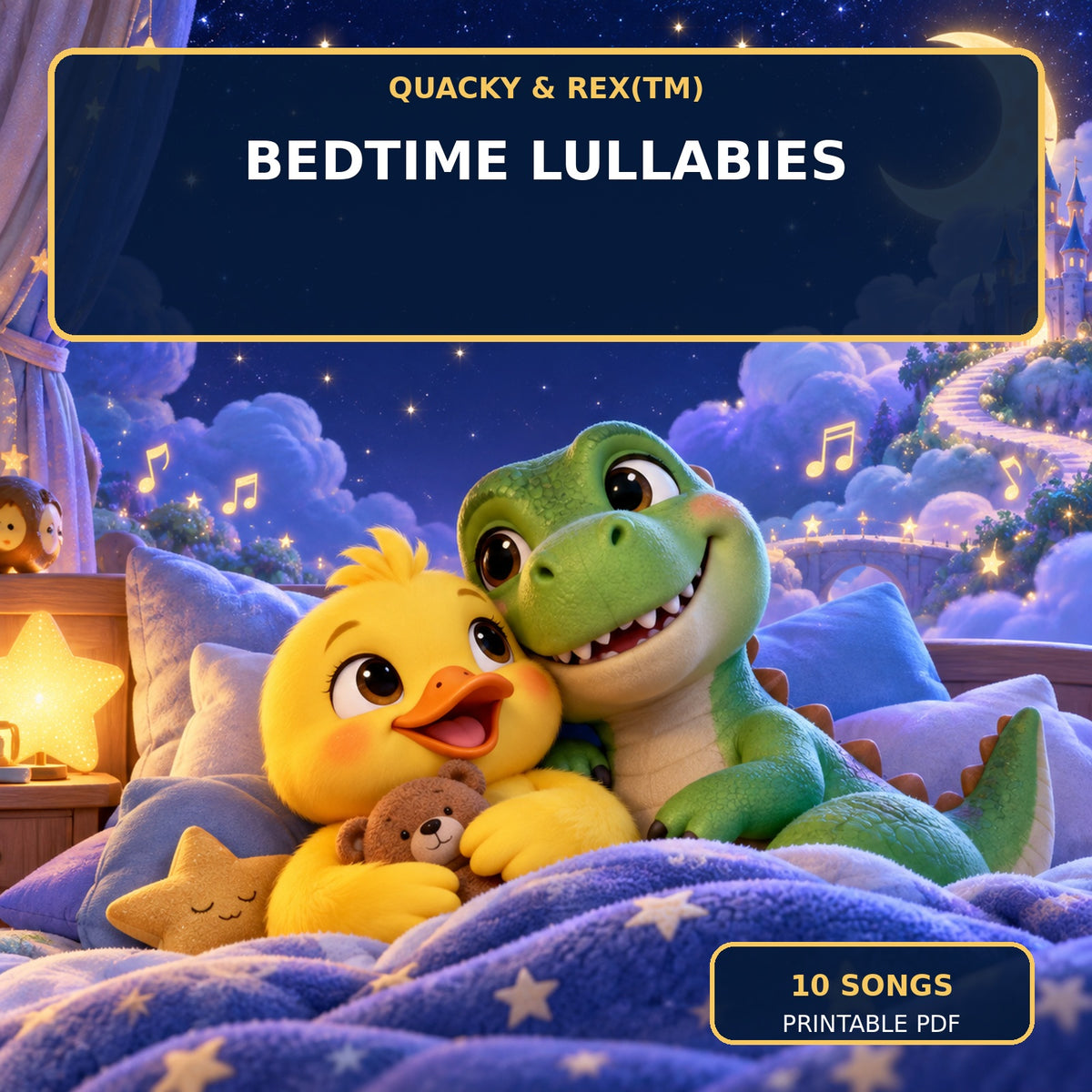 🌙 Quacky & Rex™ Bedtime Lullabies — 10 Original Songs