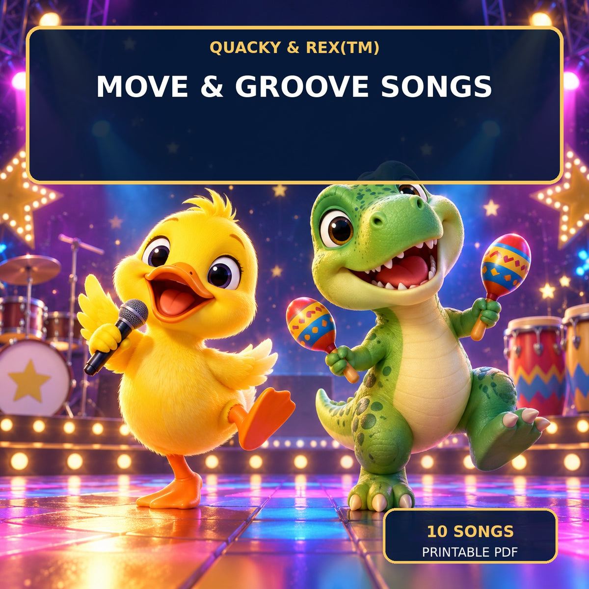 💃 Quacky & Rex™ Move & Groove Songs — 10 Original Songs