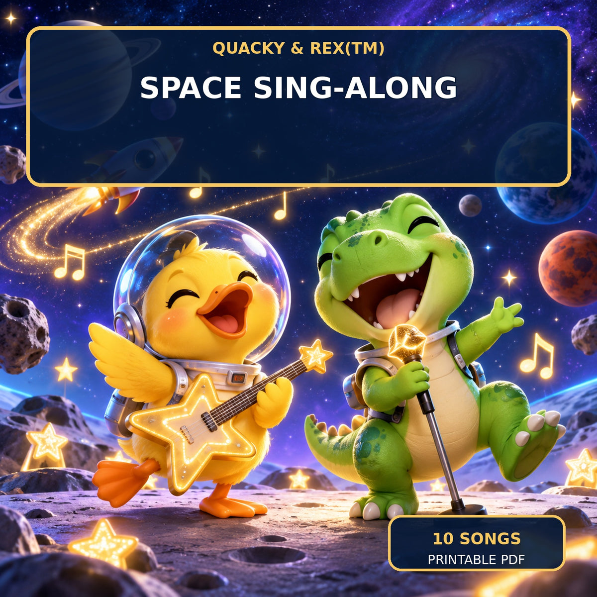 🚀 Quacky & Rex™ Space Sing-Along — 10 Original Songs